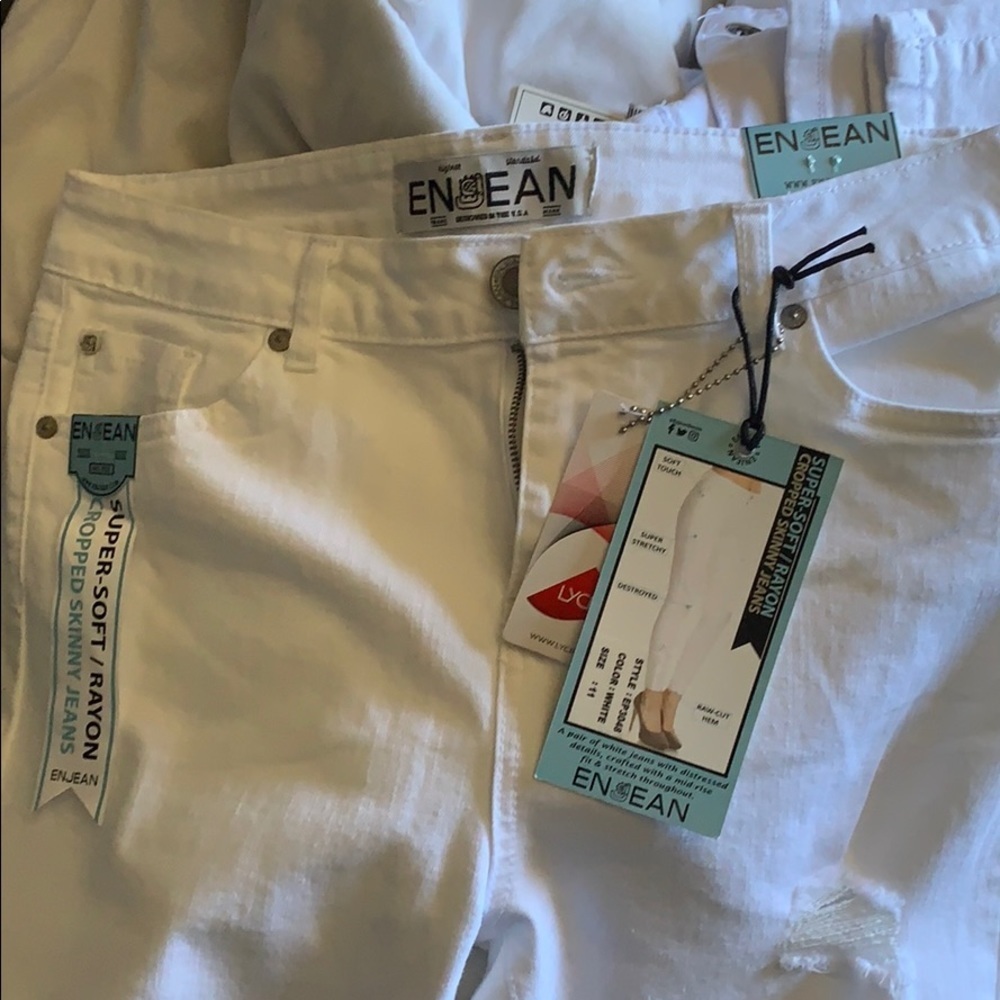 ENJEANS WHITE DISTRESSED JEANS
